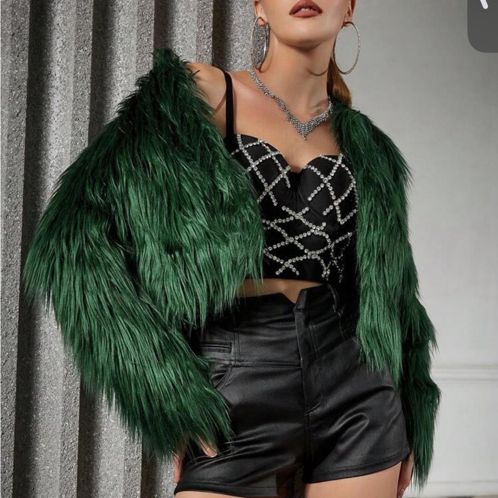Green Faux Fur Jacket